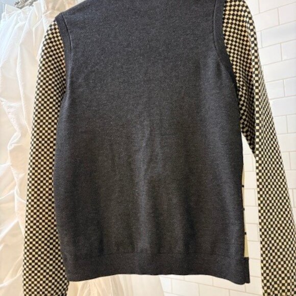 Carlisle Collection: charcoal gray and yellow cardigan - Picture 3 of 4